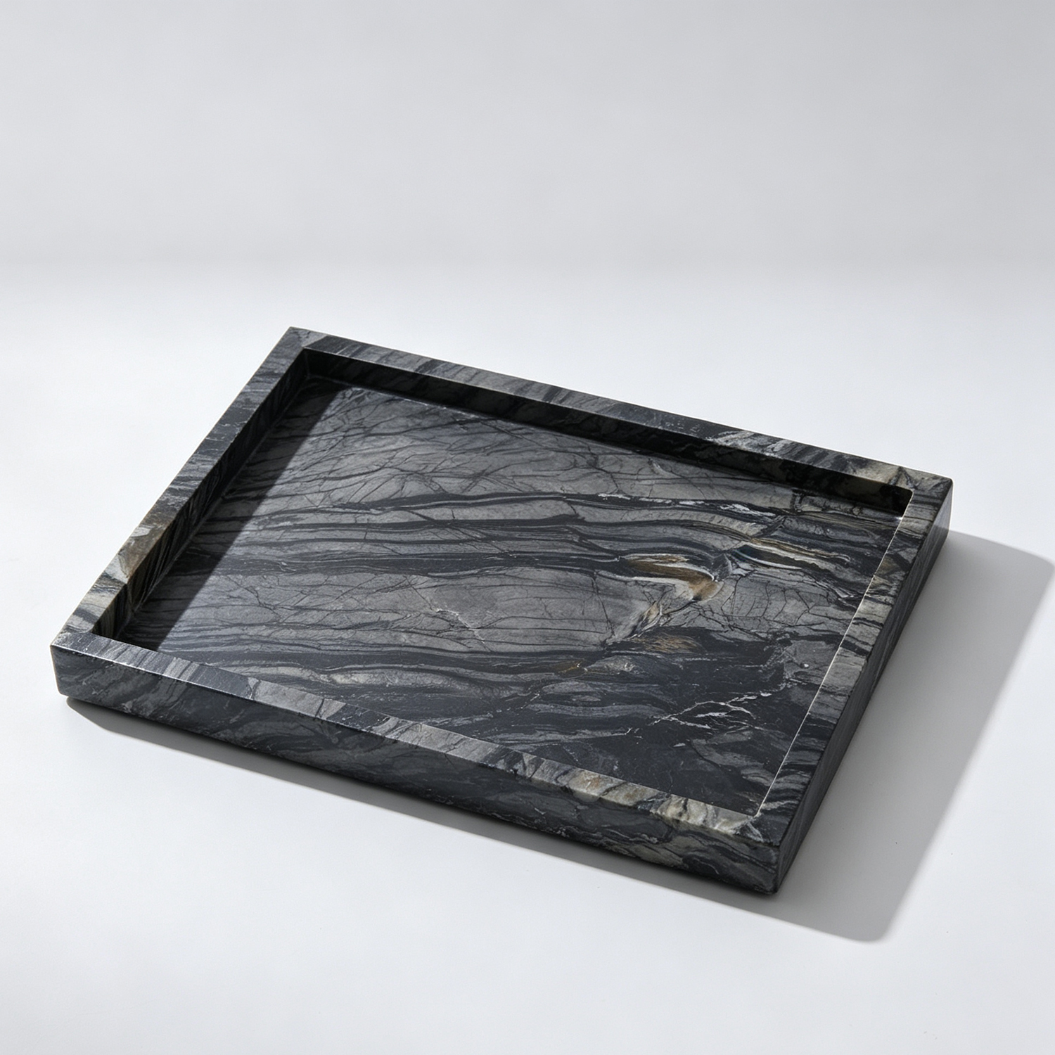 Natural Stone Marble Tray – Luxury Decorative Organizer for Vanity and Bathroom